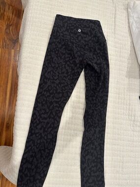 lululemon Black Charcoal Tonal Leopard High-Rise Leggings